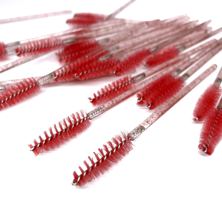 Hair brush, nylon, red with black base, 1 pc.