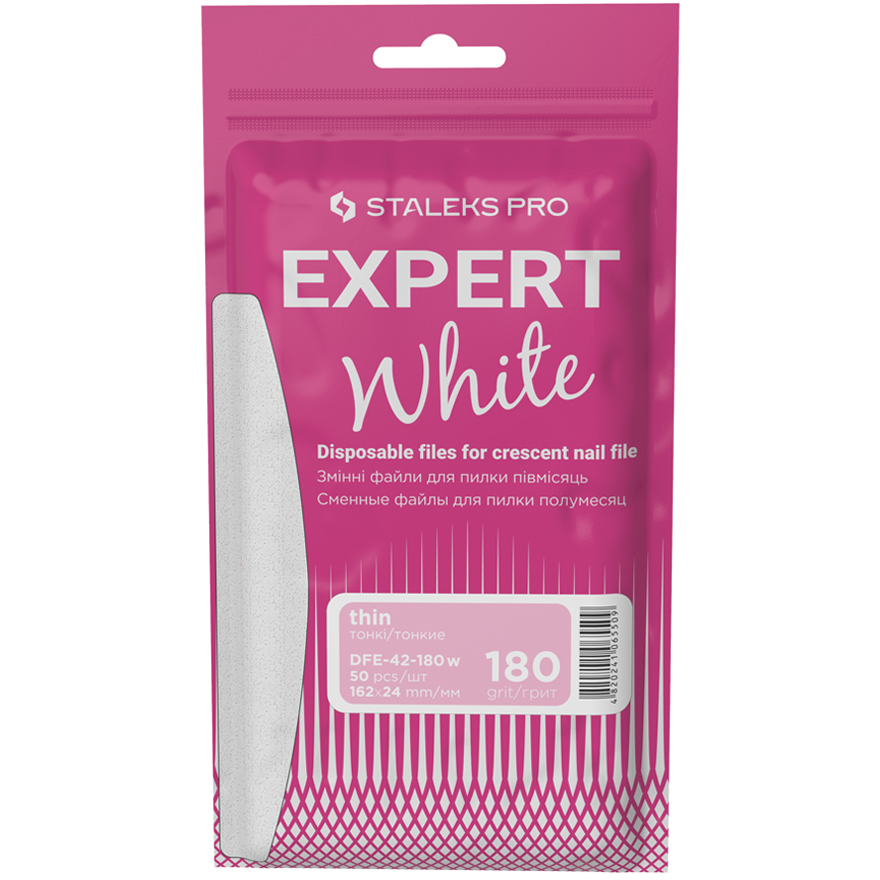 Staleks Pro - Set of replacement white files for the crescent saw EXPERT 42 180 grit, 50 pcs