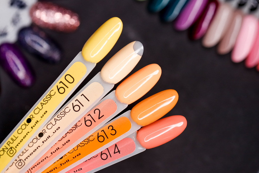 MOON FULL color Gel polish gel-varnish No. 612 (apricot, enamel), 8 ml