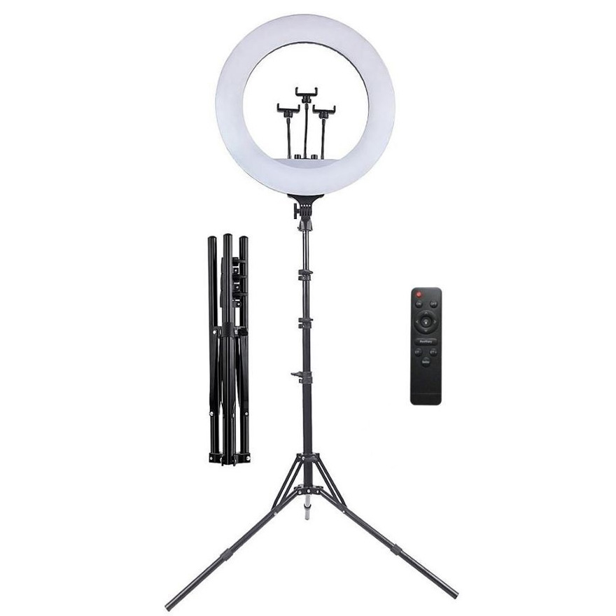 Soft Ring Light RL-21" - Professional ring lamp (3 mounts + remote control + tripod + bag) ring diameter 54 cm (1 month warranty)