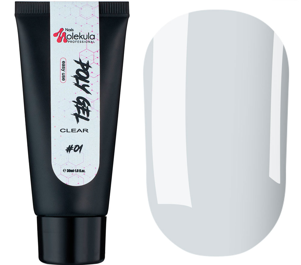 Molekula Gel for nails Poly Gel №01 Clear (transparent), 30 ml