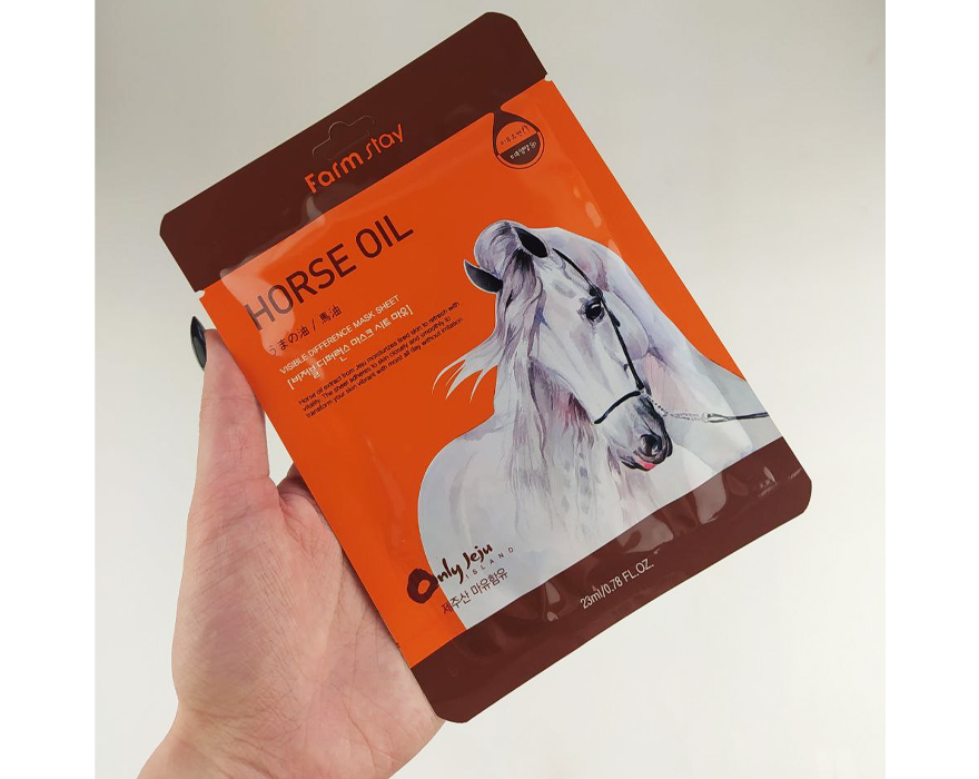 FARMSTAY Visible Difference Mask Sheet Horse Oil Тканинна маска з кінським жиром, 23 мл