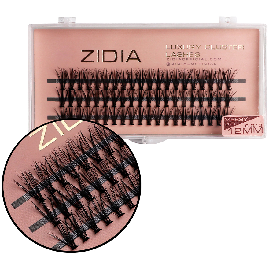 ZIDIA Cluster lashes Вії-пучки 20D MESSY C 0,10 (3 стрічки, розмір 12 mm)