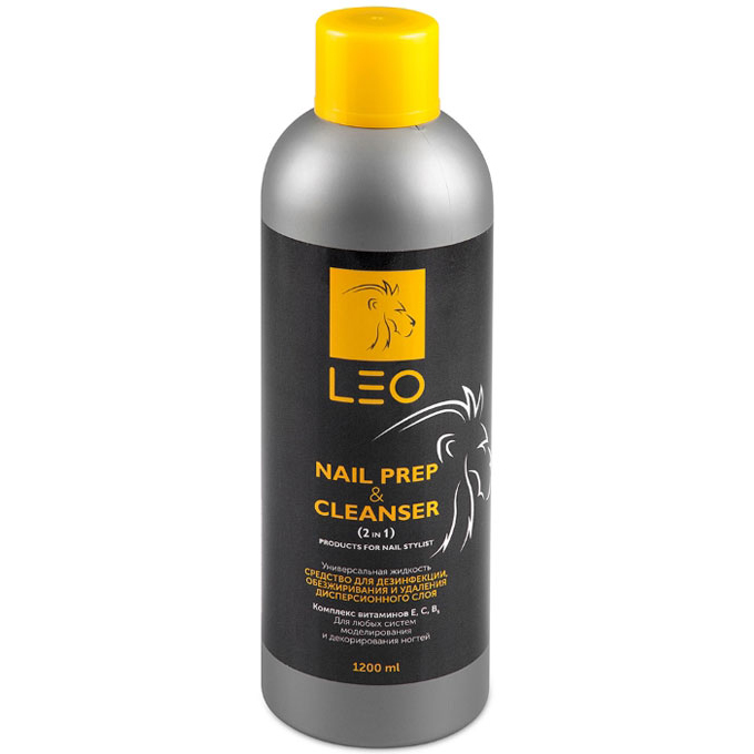 Leo 2в1 Cleanser & Nail prep - засіб для знежирення нігтя і зняття липкого шару, 1200 мл Leo 2в1 Cleanser & Nail prep - засіб для знежирення нігтя і зняття липкого шару, 1200 мл