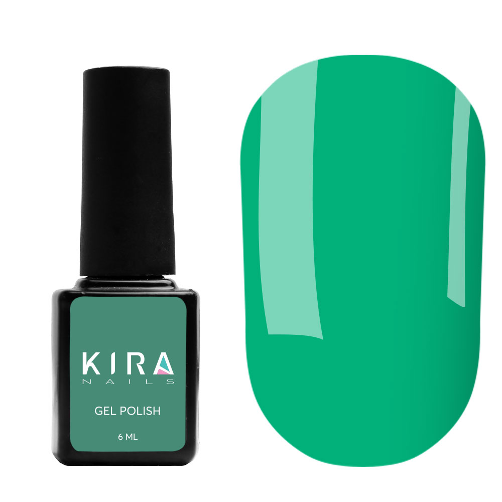 Kira Nails gel varnish No. 028 (green, enamel), 6 ml