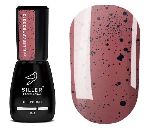 Gel polish Siller Art Eggs No. 012 (burgundy brown with crumbs), 8 ml
