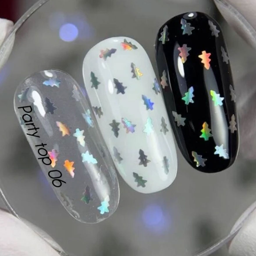 Nails Of The Day Nail top Party top No. 02 (transparent with fine shimmer), 10 ml