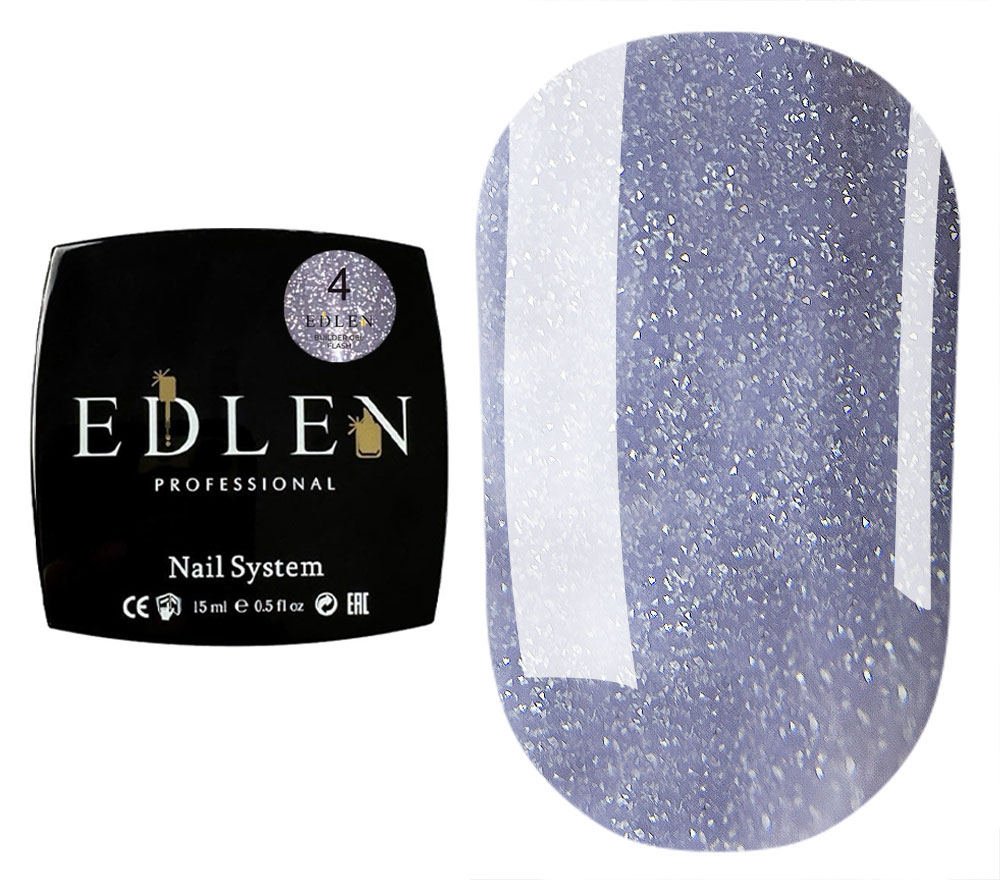 Edlen Гель для ногтей Builder gel Flash 04 (серый, светоотражающий), 15 мл