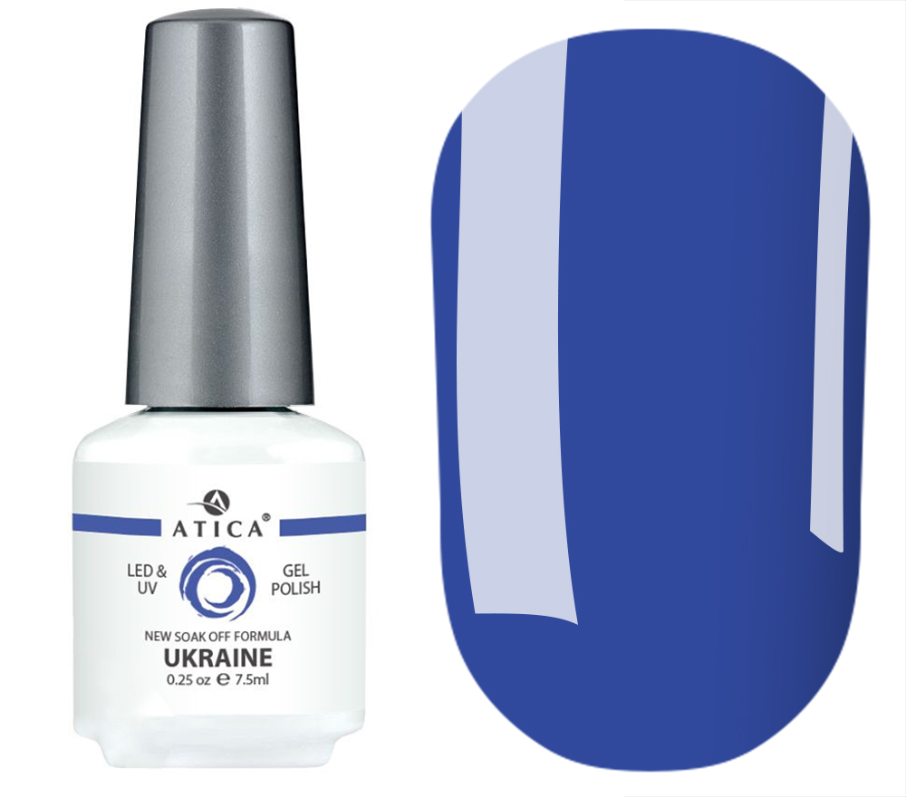 Gel Polish Atica GPM 255 Ukraine (blue, enamel), 7.5 ml