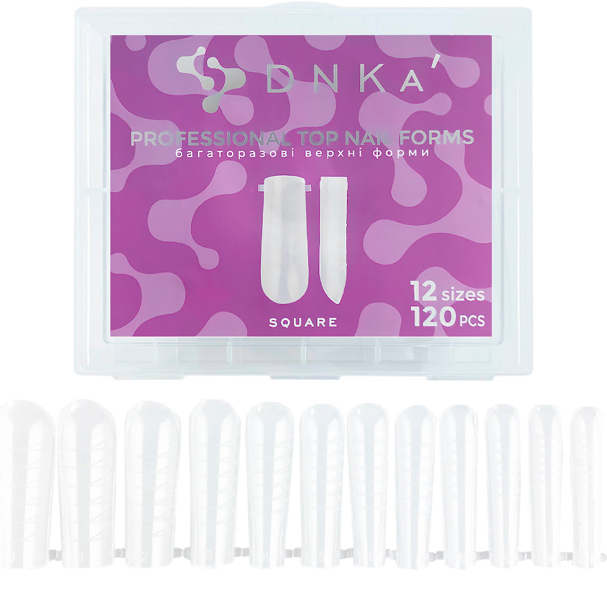 DNKa Верхні форми для моделювання Top Nail Forms Square, 120 шт