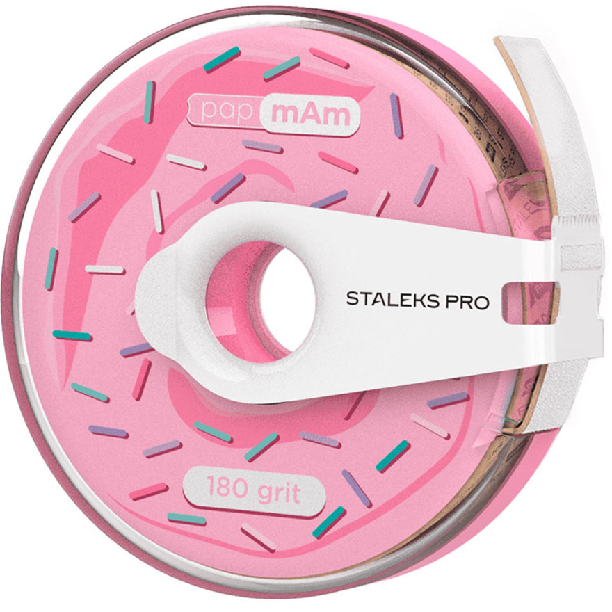 Staleks Pro - papmAm white EXPERT replacement file-tape in a plastic reel STALEKS PRO 180 grit