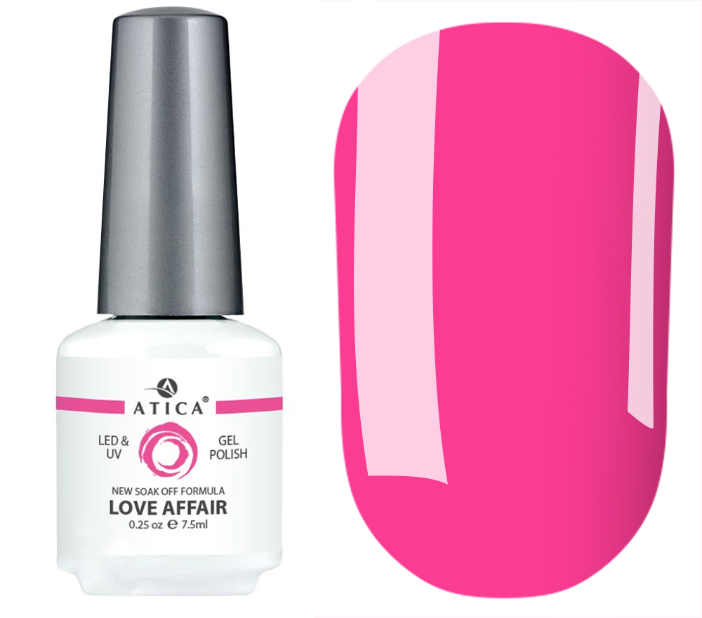 Gel Polish Atica GPM 253 Love Affair (bright pink, enamel), 7.5 ml