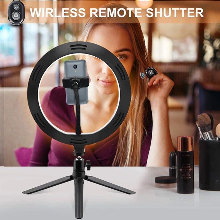 LED ring with phone holder