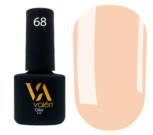 Гель-лак Valeri №068 (светлый оранжевый, эмаль), 6 мл