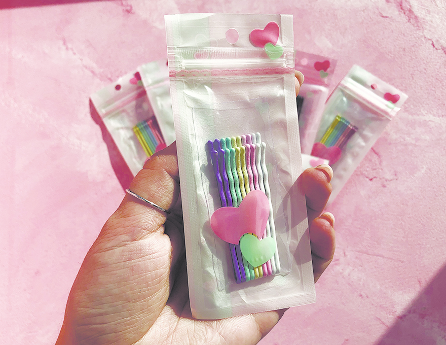 Multicolored invisible pins No. 4, 5.5 cm wavy (10 pcs)