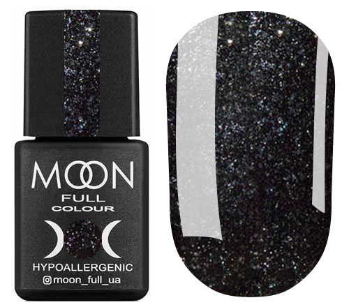 Гель-лак MOON FULL color Gel polish №189 (чорний з блискітками, мікробликс), 8 мл Гель-лак MOON FULL color Gel polish №189 (чорний з блискітками, мікробликс), 8 мл