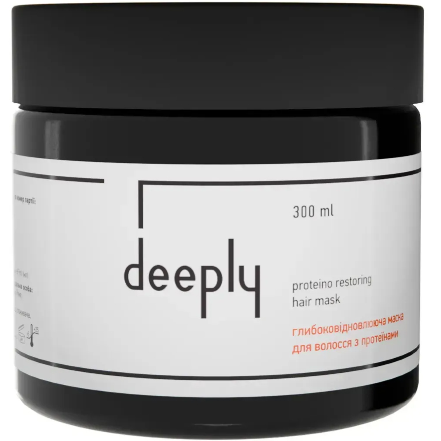 Deeply Маска глибоко відновлююча для волосся з протеїнами Protein Restoring Hair Mask, 300 мл