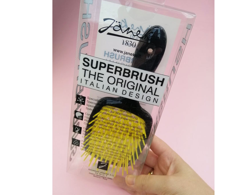 Janeke Superbrush Hair Comb Black with Yellow