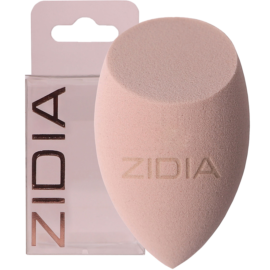 Спонж ZIDIA MakeUp Blender "Frieda", срезанная капля, серый в коробочке (без латекса)
