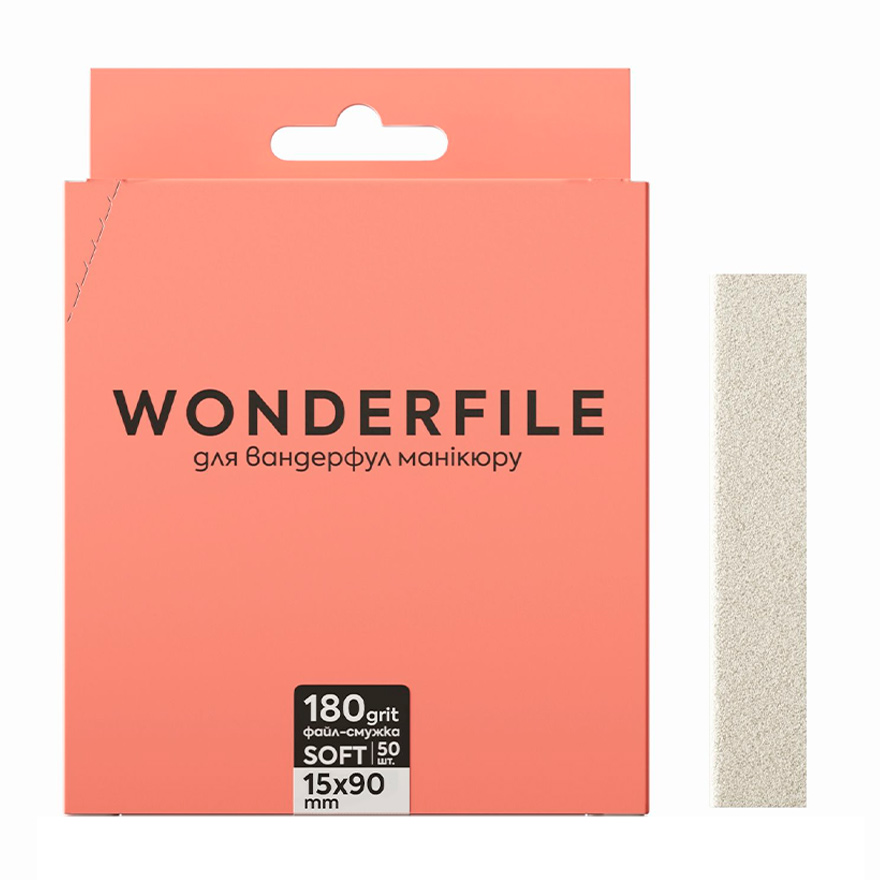 Wonderfile File-strip in white on foam 90x15mm - 180 grit for a saw 130x15 mm (50 pcs/pack)