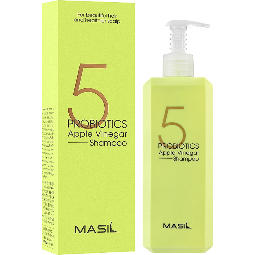 Masil 5 Probiotics Apple Vinegar Shampoo - Mild Sulfate Free Shampoo with Probiotics and Apple Cider Vinegar, 500 ml