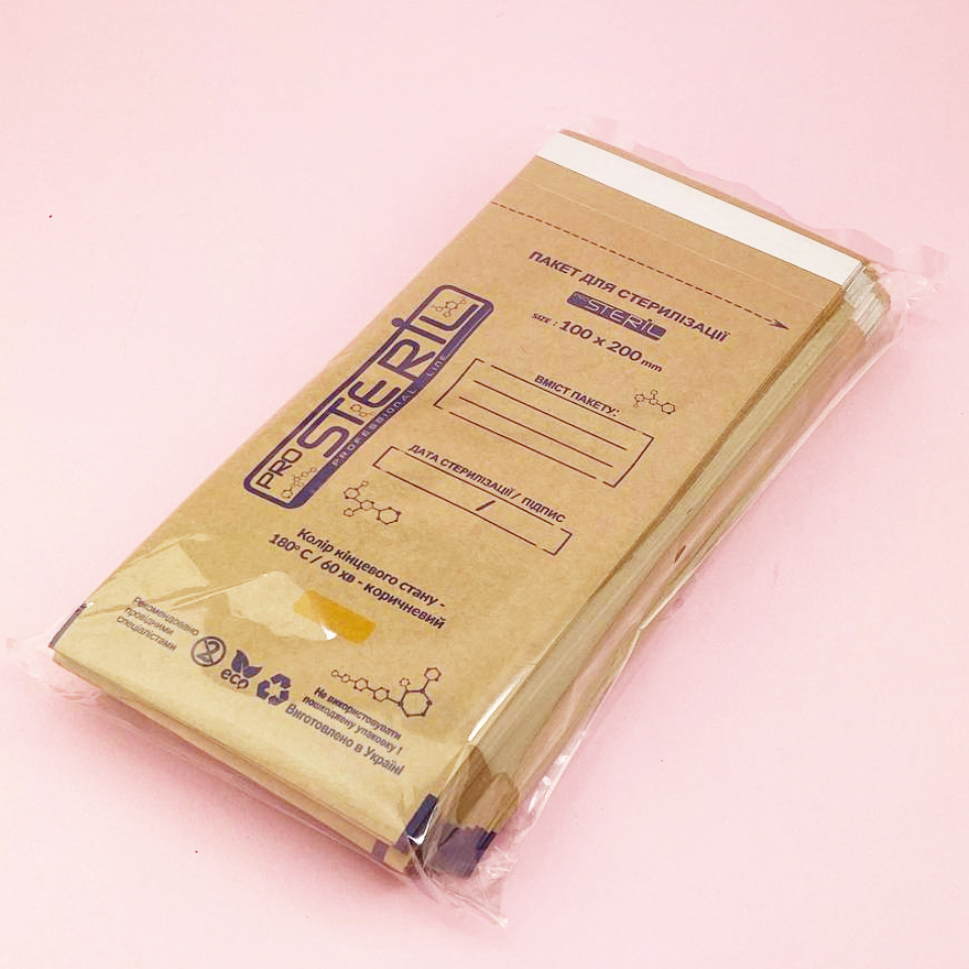 ProSteril Kraft bags for air and steam sterilization 100x200 mm, 100 pcs / unit