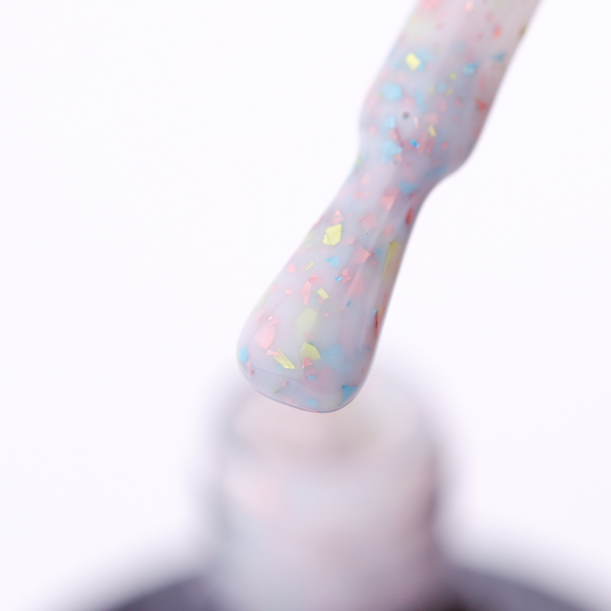Roks Base Rubber French Potal No. 079 (milky with multi-colored potal), 8 ml