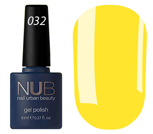 Гель-лак NUB 032 Yellow Taxi (желтый, эмаль), 8 мл Гель-лак NUB 032 Yellow Taxi (желтый, эмаль), 8 мл