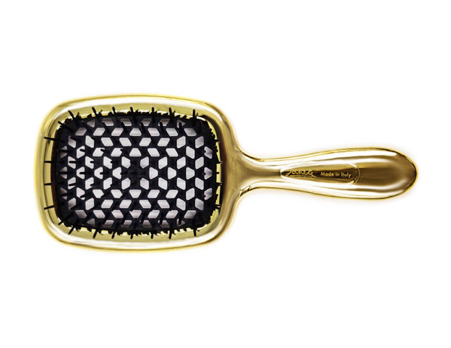 Janeke Superbrush Hair Comb Gold with Black