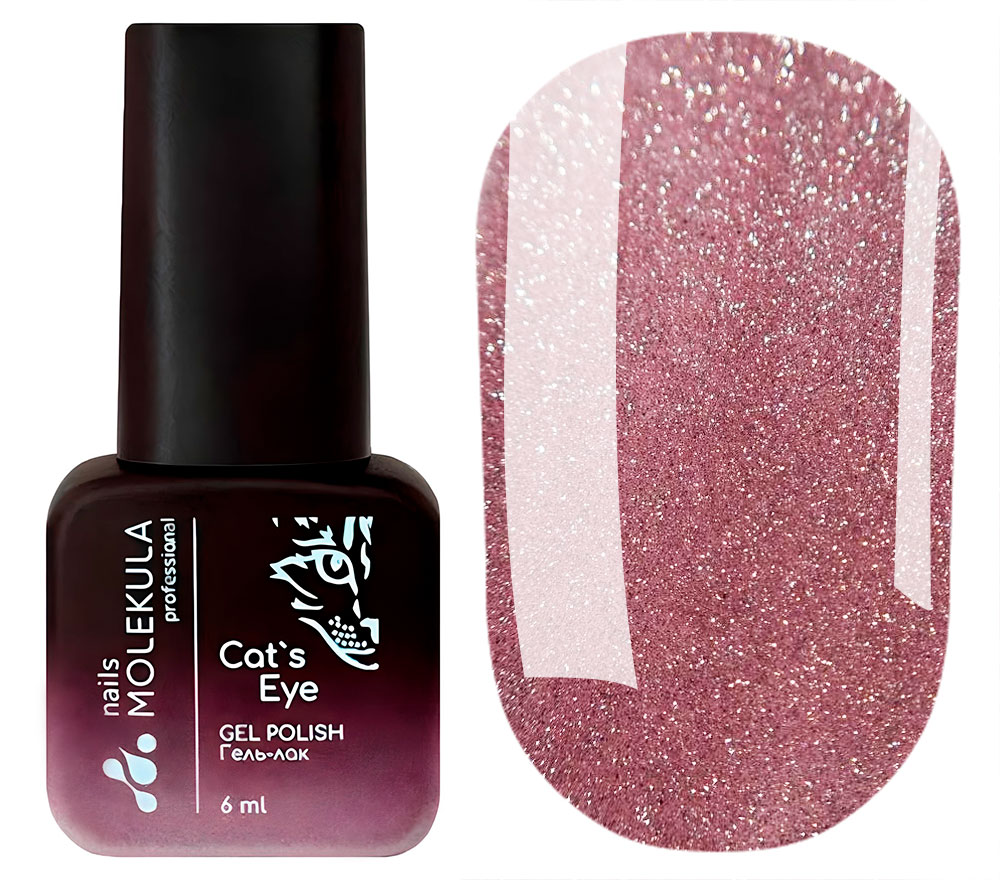 Molekula 9D Cats eye gel varnish No. 910 (beige, magnetic), 6 ml