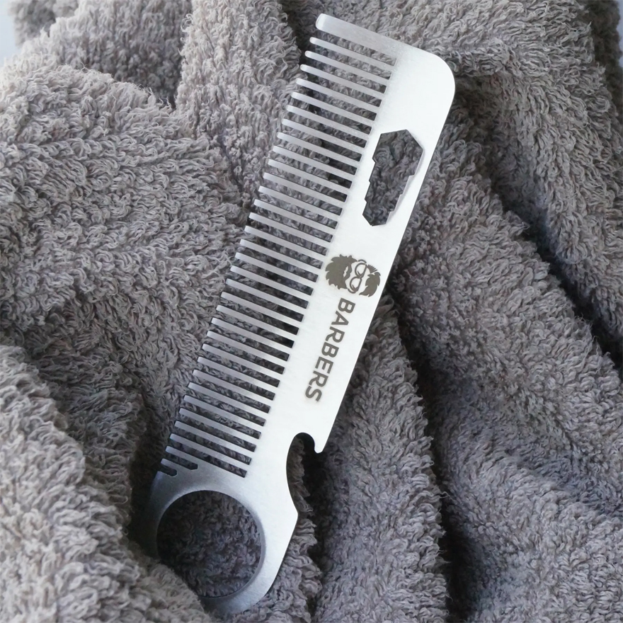 BARBERS Расческа металлическая для бороды и волос Metal Comb