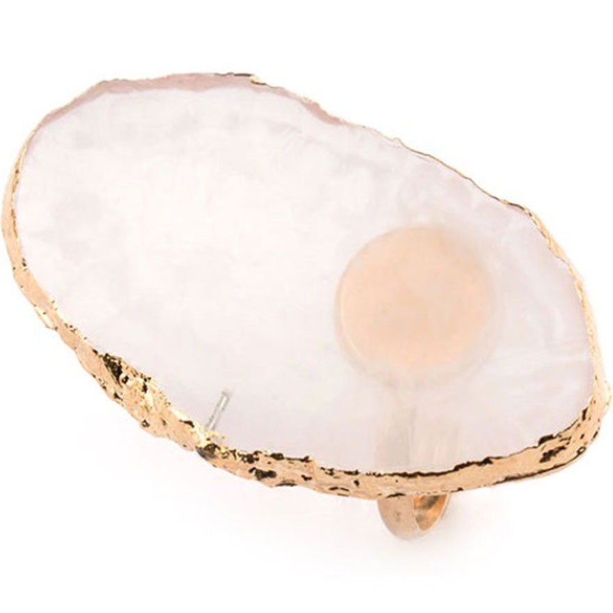 Oval ring palette for paints, white