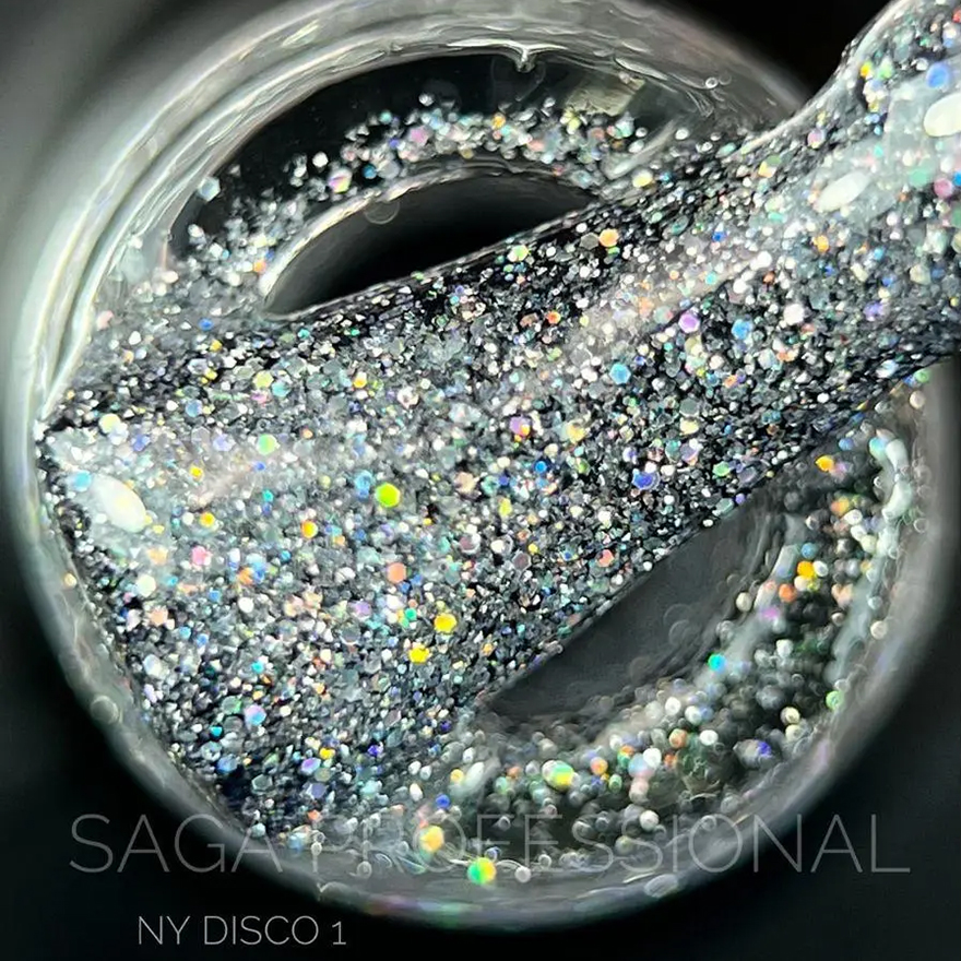 УЦІНКА до 08.2026 SAGA professional Гель-лак світловідбивний NY DISCO 01, 9 мл