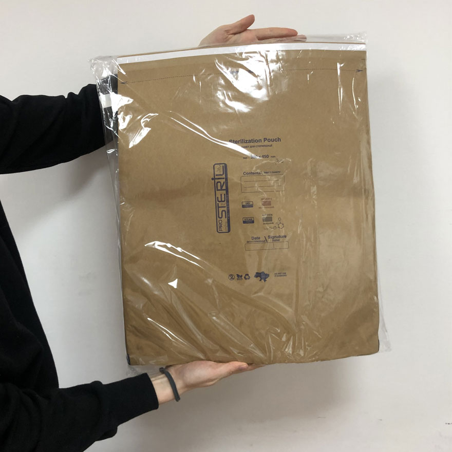 ProSteril Kraft bags for air and steam sterilization 380x450 mm, 100 pcs/pack.