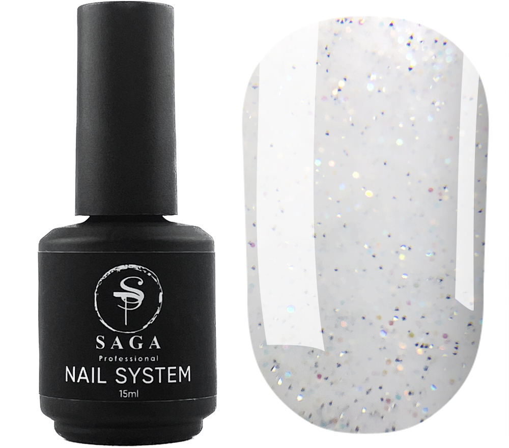 SAGA professional LIQUID GEL 29 (белый с блестками, светоотражающий), 15 мл