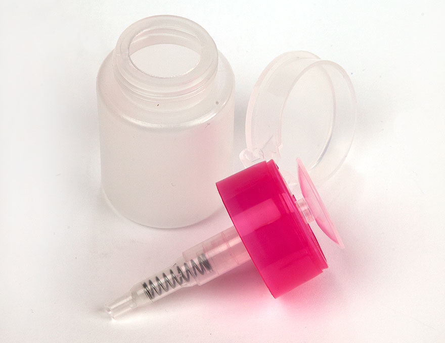 Plastic container with plastic dispenser for liquids, pink, 50 ml Plastic container with plastic dispenser for liquids, pink, 50 ml