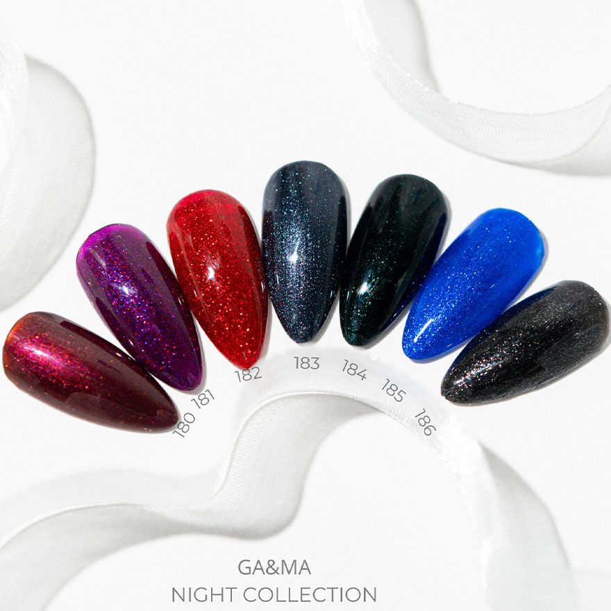 GA&MA Gel polish Night collection 182 Royal Red dragon, 10 ml