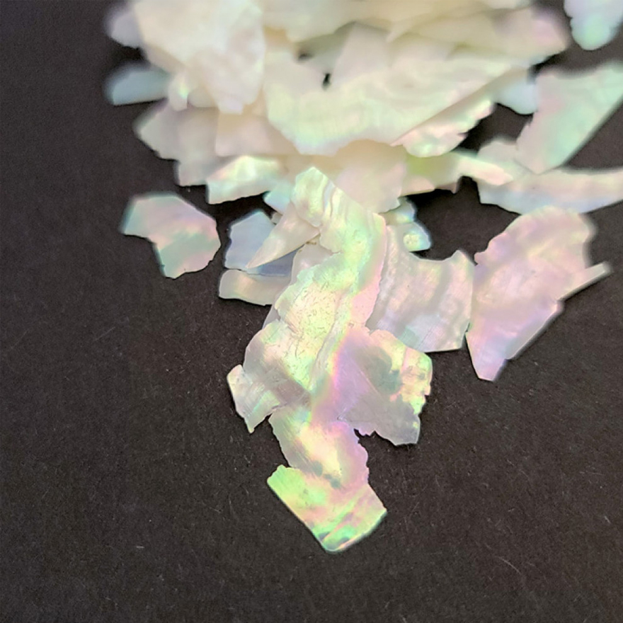 NailApex Mother of pearl for nail design, white hologram natural (ADP01)