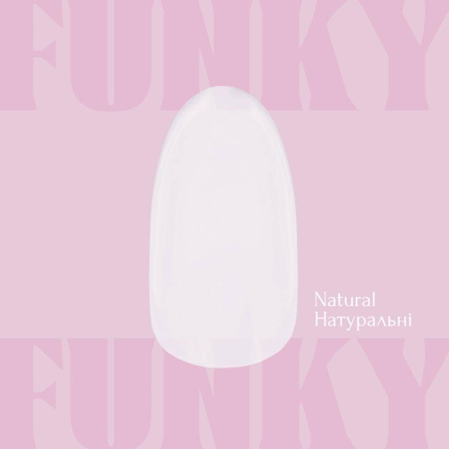 ADORE Funky Gel Nail Tips "NATURAL" – натуральний овал, 240 шт