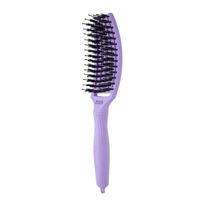 Olivia Garden Щетка массажная с натуральной щетиной Finger Brush Combo Medium Tropical Lavander