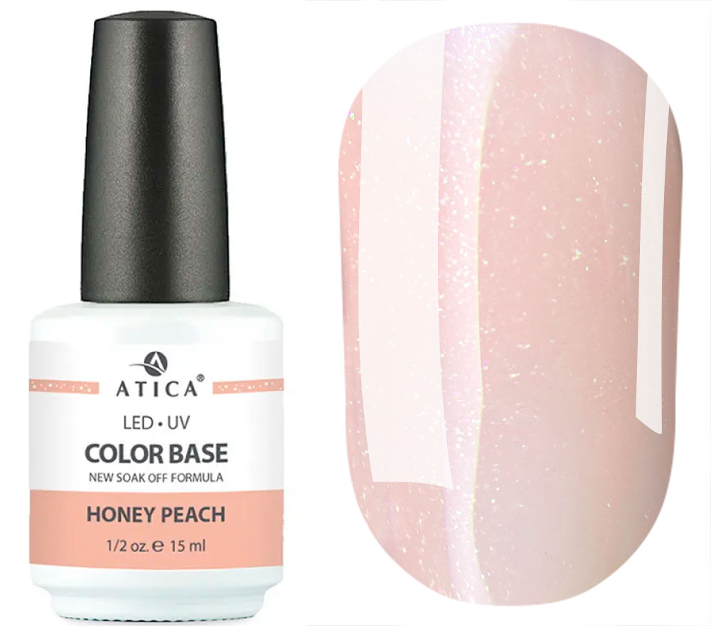 Atica Nail base Color Base Gel Honey Peach (soak off), 15 ml