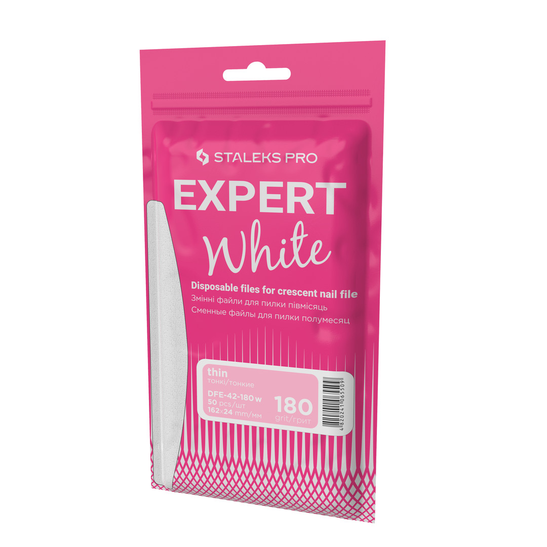 Staleks Pro - Set of replacement white files for the crescent saw EXPERT 42 180 grit, 50 pcs