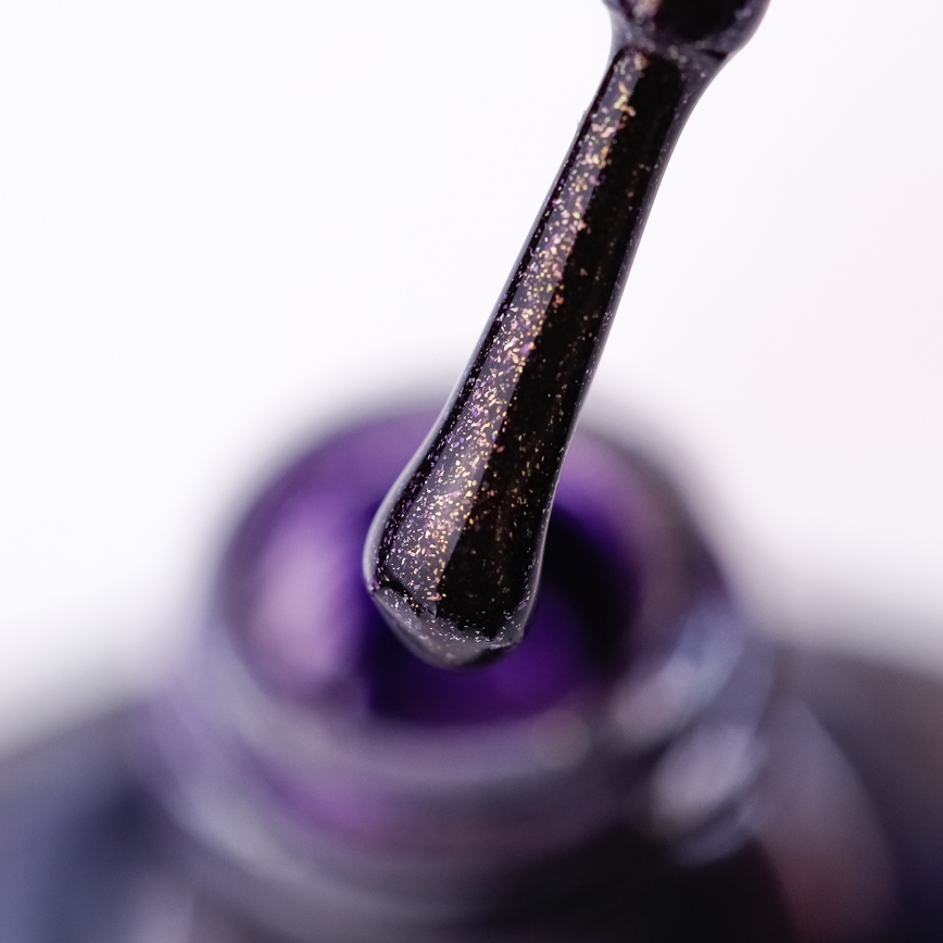 Nail polish NUB 002 Cosmic Blackberry (dark plum, micro-shine), 14 ml