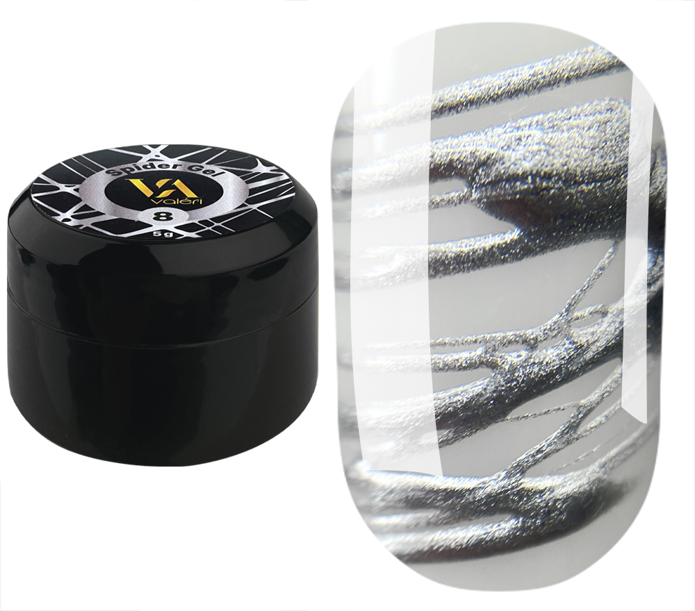 Valeri Гель-паутинка Spider Gel №08 (серебристый), 5 мл