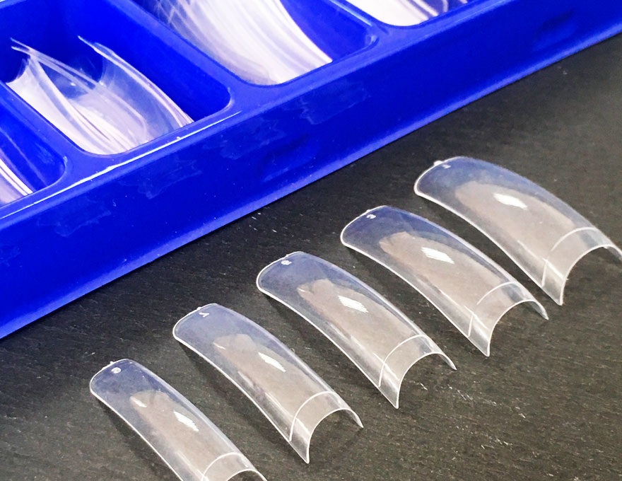 VV Meijiaer Tips for nail extension, French (narrow contact area), 100 pcs, transparent