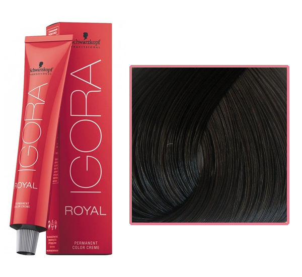Professional hair dye IGORA Royal 4-13 medium brown sandre matte, 60 ml
