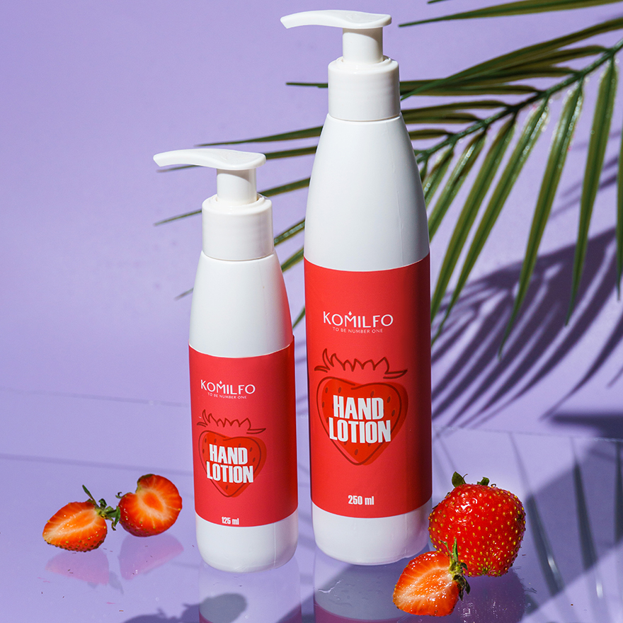 Komilfo Hand Lotion "Strawberry" - strawberry hand lotion, 250 ml