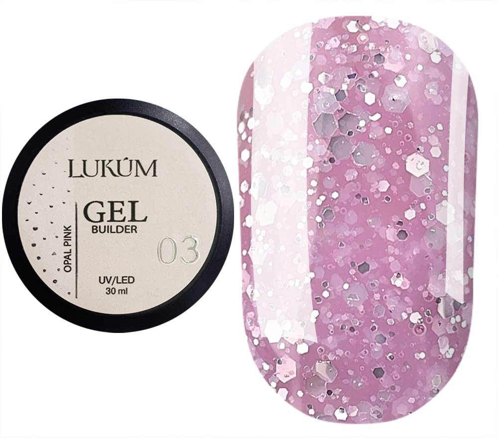Lukum Гель для ногтей Builder Gel Opal №03 Pink, 30 мл
