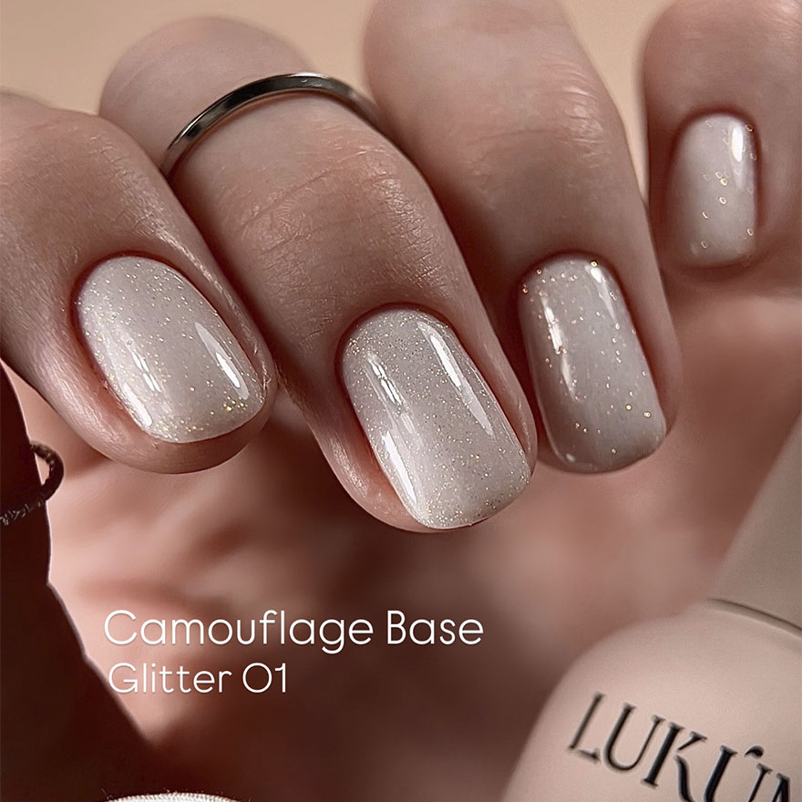 Lukum База для ногтей Glitter cover base 01, 30 мл