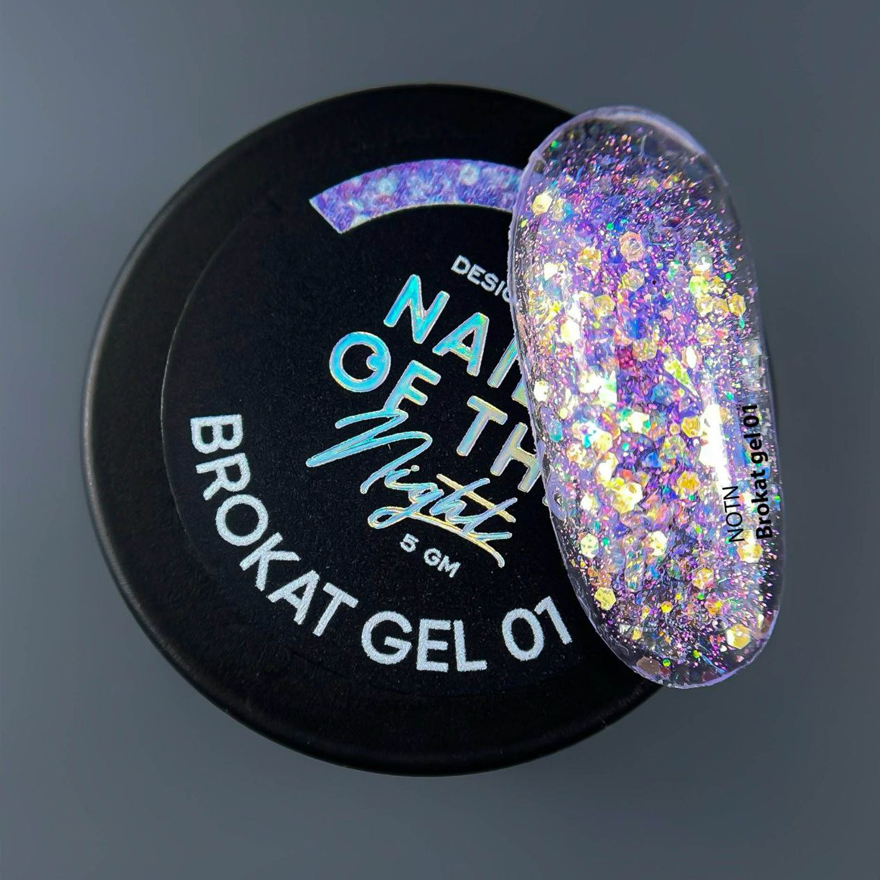 Nails Of The Night Гель для ногтей Brokat gel 01, 5 г